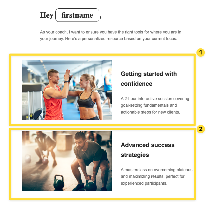 How coaches could personalize their emails.