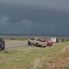 About 10-15 miles north of Guthrie on Hwy 83: Storm Chasers from Dallas, TX; Oklahoma; license plates from Tennessee and Arizona, also
April 16, 2016